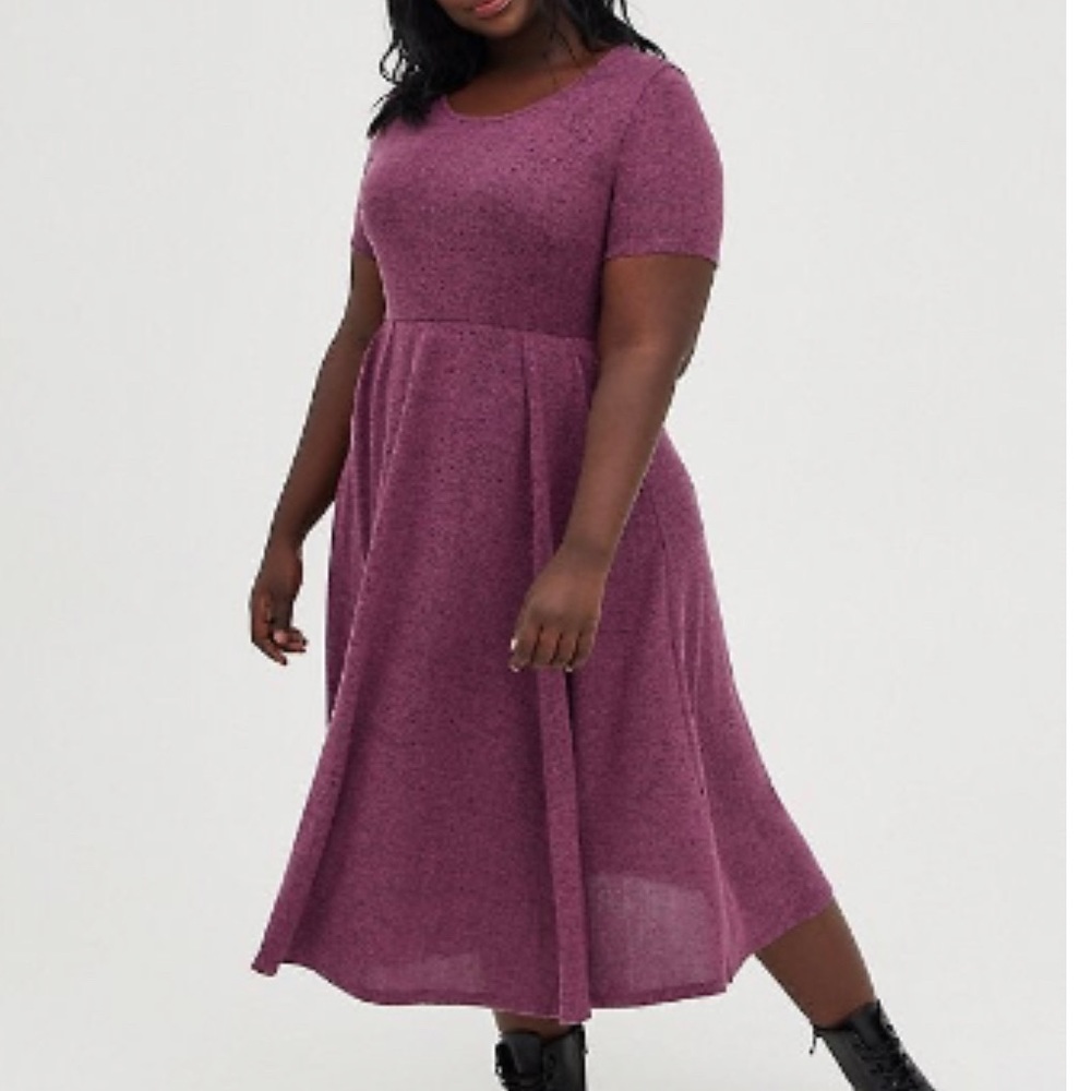 Torrid purple super soft midi dress NWT size 6